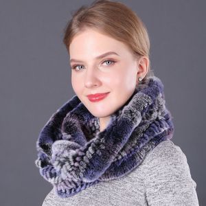 <span class=keywords><strong>Bufandas</strong></span> Infinitas de Piel de Conejo Rex <span class=keywords><strong>para</strong></span> Mujer, Multicolores, Cuello de Invierno, Bufanda de Piel Tejida a Mano <span class=keywords><strong>para</strong></span> Mujer - Product Image 2
