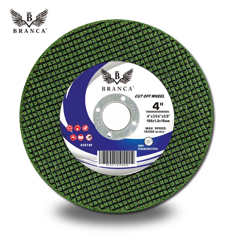 Branca Merk 107X1.2X16Mm Cutting Disc Aluminium Oxide 4 Inch Snijden Wiel Voor Metalen Inox Mpa rapport