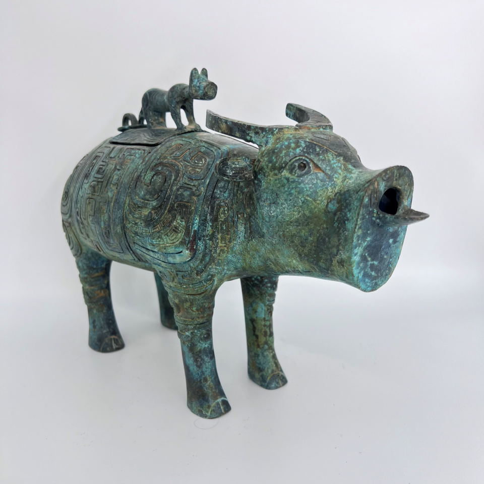 Western Zhou Dynasty Ox Zun Shang Dynasty Owl Zun - Exquisite Metal Crafts Replicas - Kunlun Brand
