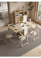Modernes Container-Tiny-Home Einfaches Holz-Esstisch-Stuhl-Set Multifunktional Klappbar Ausziehbar mit Rollen