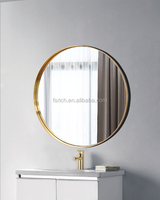 Miroirs muraux ronds noirs extra larges de 60 cm et 80 cm pour salle de bain moderne, commande en gros pour projets hôteliers