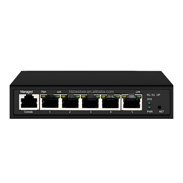 Factory Supply OEM 5 Port Gigabit L2+ Managed Ethernet Switch with SNMP & QoS 20Gbps Switch Capacity