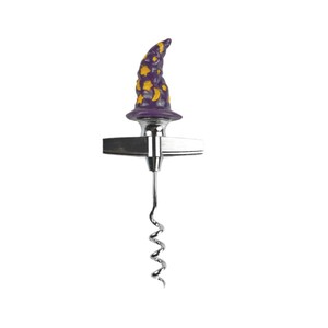 Halloween Wizard Hat Wine Opener With Light Up Spider Candle Holder Party Decorations - Product Image 4