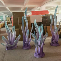 Accessoires de fête Océan 2026 – Statue de corail personnalisable en résine rose et bleue pour événements festifs