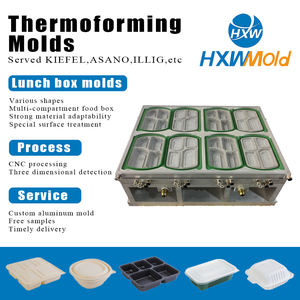 Volledig automatische driestation aluminium lunchbox tray thermoforming mal CNC-proces hot runner/cold runner voor efficiënte productie - Product Image 2