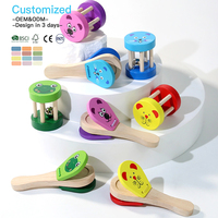 EDULAND OEM ODM Castañuelas de Madera Montessori, Juego de Inteligencia, Juguete Educativo Temprano para Niños de 2 a 6 Años, Ecológico y No Tóxico