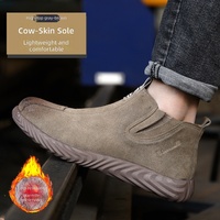 Sepatu Keselamatan Kulit Sapi Suede XD Unisex Low Cut Toe Wide Steel Cap Anti Tusuk Bernapas Sol Karet Crepe Industrial