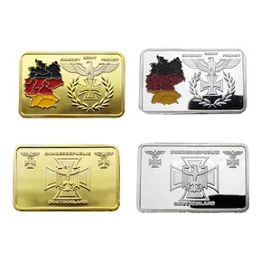 real silver gold plated bundesrepublik deutschland with color map german bar 999 bullion