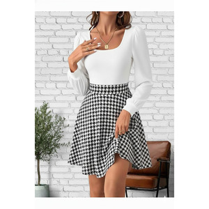 Robe-jupe en cuir blanc pour femme sans ceinture, tenue décontractée - Product Image 3