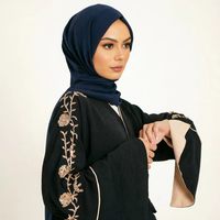 Abaya marine pour femmes, vêtements modestes islamiques pour les pays du Golfe, le Royaume-Uni et l'Europe