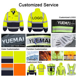 Veste de travail réfléchissante haute visibilité pour homme, personnalisable avec logo, résistante à l'usure, grande taille, multi-poches, imperméable, en polaire - Product Image 5