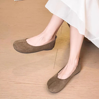 Chaussures plates pour femmes QF1, version en daim de trotteur de porc, avec jupe, lait, grande taille 918