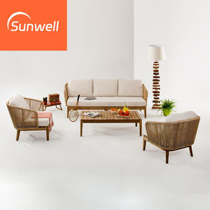 مجموعات أرائك حديثة للفنادق من خشب الساج رائجة البيع - Product Image 2