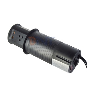 Chúng Tôi Trắng Đen Văn Phòng <span class=keywords><strong>USB</strong></span> C Lõm Máy Tính Để Bàn Với Hàng Đầu Không Dây Sạc Tay Báo Chí Khí Nén Lift Mở Rộng Pop up Ổ Cắm - Product Image 4