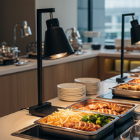 Chauffe-Plats Électrique Commercial sur Pied pour Buffet, Lampe Chauffante pour Maintien au Chaud des Aliments, Idéal pour Restaurants et Hôtels