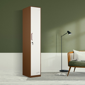 ตู้เก็บของโลหะบานเดี่ยว ตู้เก็บเสื้อผ้าเหล็กทันสมัย ตู้เก็บของสำหรับโรงเรียน คลังสินค้า ซูเปอร์มาร์เก็ต บ้าน สำนักงาน ปรับขนาดได้ - Product Image 4