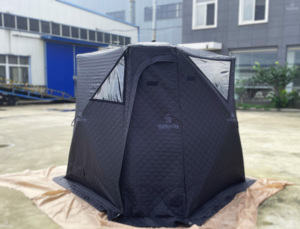 Tente <span class=keywords><strong>de</strong></span> sauna d'hiver Warmfire Oxford à triple couche pour la pêche sur glace, grande fenêtre, une chambre, ouverture rapide automatique, durable et thermique - Product Image 4
