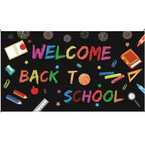Nicro Couplet Background Decoration Welcome Back Colorful Banner For Student Children Kids Back To School Party Home Garland