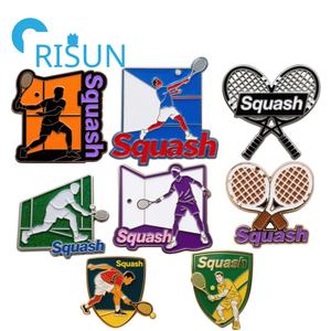 Factory Metal Squash Ball Enamel Brooch Lapel Pin Squash Rackets Pins Custom Logo Racquetball Squash Sports Enamel Pin Badge - Product Image 1