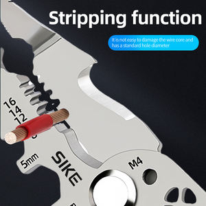 Hochwertige multifunktion ale Elektriker zange Metrisch faltbare Abisolier wicklung Schneiden Crimp zange DIY Grade - Product Image 4