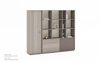 Bureau de direction en forme de L en panneaux de particules de style moderne avec armoire intégrée pour immeuble de bureaux - Vente en gros