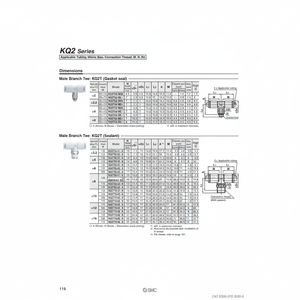 นิวเมติกส์แบบสัมผัสเดียว KQ2T08-03AS ชิ้นส่วนนิวเมติก SMC - Product Image 1