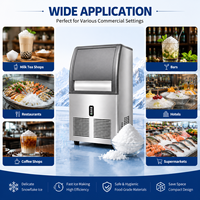 Système de refroidissement par air, machine à glaçons commerciale en acier inoxydable en forme de flocon de neige, machine à glaçons pour restaurant, bar, boissons froides