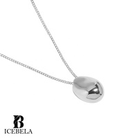 Collier Pendentif Dôme Ovale Minimaliste en Or Plaqué 18 carats pour Femme, Colliers Goutte d'Eau pour Filles, Vente en Gros de Bijoux Fins