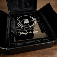 Trophée de luxe personnalisé plaqué or Makkah Bus Award, plaque métallique prestigieuse pour les récompenses d'excellence en matière de transport