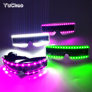 Nuevo estilo, negras con lentes gafas de sol, gafas de plástico multifunción con brillo LED, regalo novedoso para hombres para baile, DJ, Bar, accesorios - Product Image 3