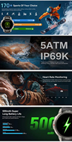 Montre connectée DM59 avec écran AMOLED, compatible Android, assistant vocal IA, suivi de la forme physique et du sommeil, boussole, bracelet en gel de silice, réponse aux appels 5