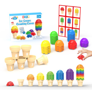 Ice Cream Math Giác Ngộ Đếm Màu Phân Loại Set Xếp Chồng Lên Nhau Số Phù Hợp Với Giáo Dục Đồ Chơi Cho <span class=keywords><strong>5</strong></span>-7 Năm Tuổi Nhựa - Product Image 1