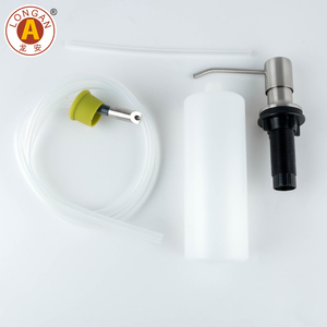 中国厨房水槽厂定制500毫升厨房手动黑色手碟皂液分配器不锈钢 - Product Image 6