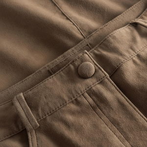 Falda de Cuero Personalizada de Moda para Mujer, Larga, de Color Sólido, Informal, Transpirable, con Lazo Bordado, Cinturón con Botones, Cintura Natural, Ajuste Cómodo - Product Image 1