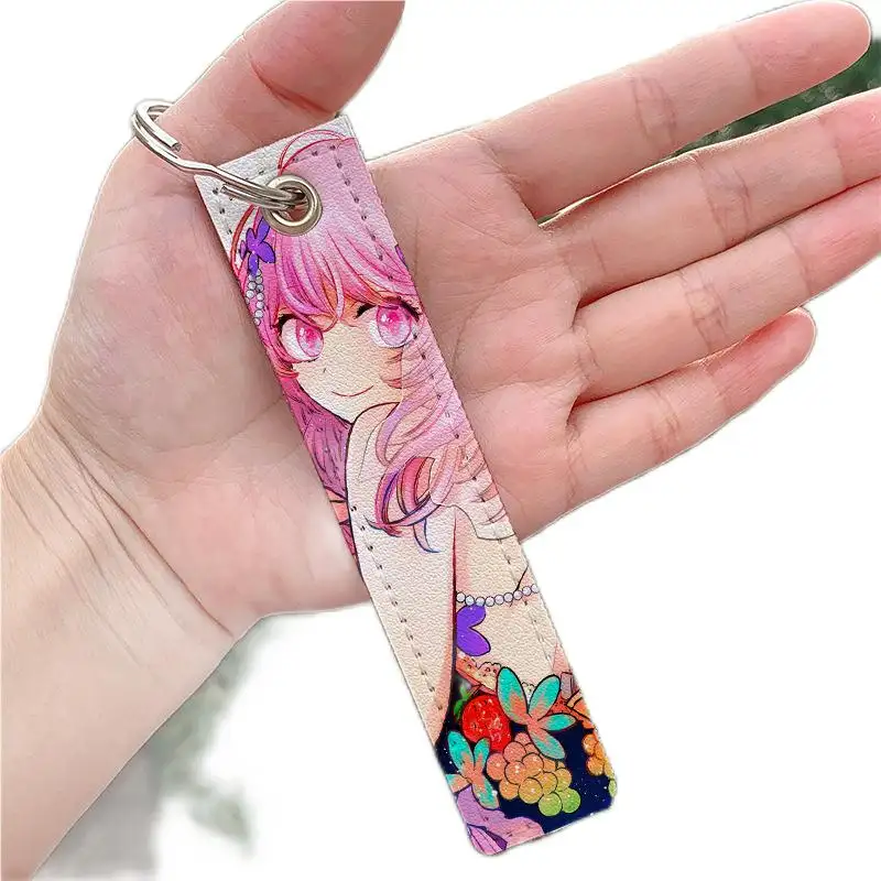 12 Thiết Kế Anime Manga PU Da Máy Bay Phản Lực Thẻ Oshi Không Có KO Keychain Vòng Chìa Khóa Schoolbag Mặt Dây Chuyền Phụ Kiện