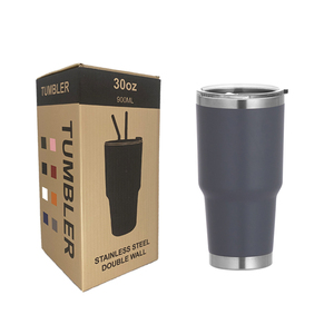 Custom Classic Modern Party <b>Double</b> <b>Wall</b> Vacuum Insulated 30oz Stainless Steel Tumbler with Handle and Lid Leak-Proof BPA Free - Product Image 5