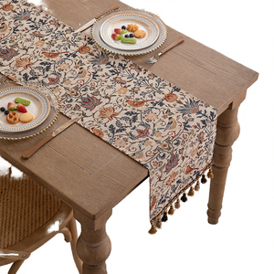 Summer Anne's Wholesale Bohemian Woven Durable Bright Colors Floral Beaded Table <b>Runner</b> for Wedding Home Hotel Use - Product Image 4