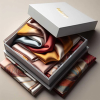 Boîte cadeau de luxe personnalisée pour foulards et vêtements, avec logo doré, couvercle et base rigides, pour la vente au détail en boutique
