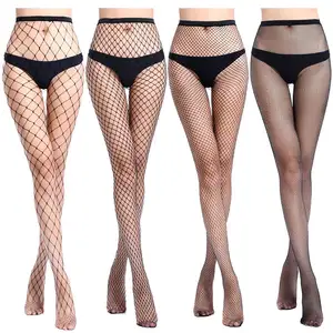 Best Verkopende Sexy Visnet Jacquard Patroon Mesh Kous Visnet Panty Zwarte Panty Panty