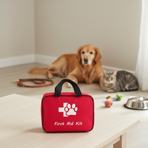 Kit de Emergencia <span class=keywords><strong>para</strong></span> Mascotas <span class=keywords><strong>para</strong></span> el Hogar, Oficina, Viajes, Campamento, con Termómetro Digital, <span class=keywords><strong>Bozal</strong></span>, <span class=keywords><strong>Mini</strong></span> Bolsa de Primeros Auxilios - Product Image 1