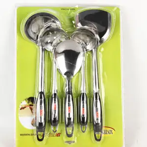 Home Küche Edelstahl Löffel Schaufel Löffel Leckage 5-teiliges Set Haushalts koch utensilien Set