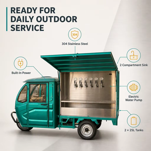 Camion à bière en acier inoxydable, bar mobile avec trappe de service, enseigne néon, bac à glace et refroidisseur de fût pour festivals de bière en plein air - Product Image 4
