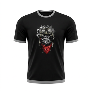 T-shirt personnalisé pour homme, en tissu éponge surdimensionné, manches courtes, coton et élasthanne respirant, avec logo brodé - Product Image 1