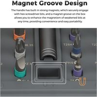 Kit de Tournevis à Cliquet Magnétique 42 en 1 avec Poignée en T, Jeu d'Embouts Magnétiques Multiples pour Bricolage, Kit de Tournevis de Poche