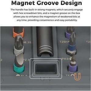Set <span class=keywords><strong>Cacciaviti</strong></span> Magnetici a Cricchetto 42 in 1 con Impugnatura a T, <span class=keywords><strong>Kit</strong></span> Multiuso per Fai-da-Te - Product Image 5
