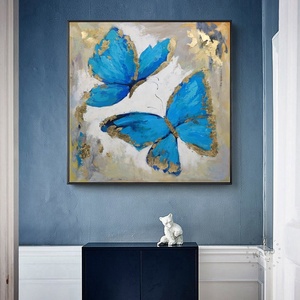 Quadro da Parete Dipinto a Mano, Arte Moderna Pop Art con Animali, Famosa Farfalla Astratta, Dipinto ad Olio Acrilico su Grande Tela JZ Arts - Product Image 3