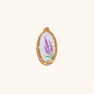 JOYFFO - Colgantes de Joyería de Moda, Dijes Chapados en Oro de 18k con Diseño Floral y Efecto de Goteo de Aceite para Mujer - Product Image 2