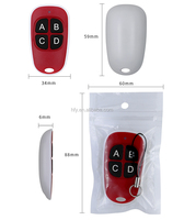 Télécommande universelle sans fil à code d'apprentissage HFY512C, puce RF, pour porte de garage automatique, 433,92 MHz, portée 30 m, piles AAA, 3 boutons, ABS