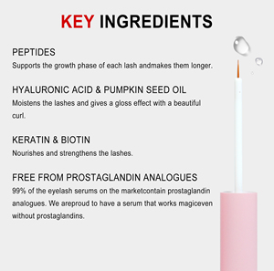 Nuevo diseño del Reino Unido, las mejores <span class=keywords><strong>pestañas</strong></span> voluminizadoras, levantamiento de péptidos más largos, Vegano, Etiqueta Privada, potenciador de cejas, suero de crecimiento - Product Image 2