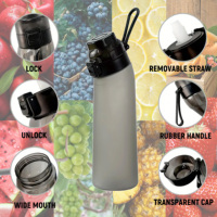 Nouvelle conception Bouteille d'eau de sport Tritan 700 ml sans BPA de qualité alimentaire avec capsule de parfum de fruits pour eau aromatisée